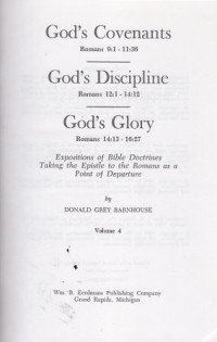 God's covenants,God's Discipline,God's Glory - Romans vol 4