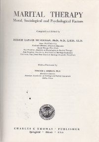 Marital therapy : moral, sociological and psychological factors