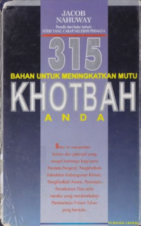 315 bahan untuk meningkatkan mutu khotbah anda