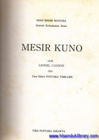 Mesir kuno : abad besar manusia sejarah kebudayaan dunia