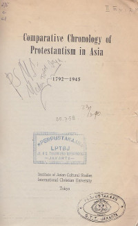 Comparative chronology of protestantism in asia 1792-1945