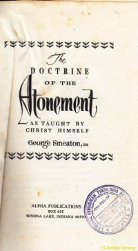 The doctrine of the atonement