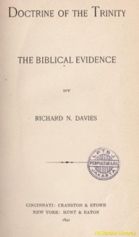 Doctrine of the trinity : the biblical evidence