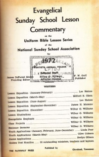 Evangelical sunday school commentary : national sunday school association for 1972