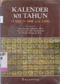 Kalender 301 tahun (tahun 1800 s/d 2100)