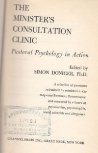 The ministers consultation clinic :pastoral psychology in action