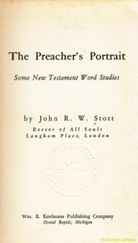 The preachers portrait : some new testament word studies