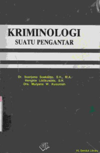 Kriminologi suatu pengantar