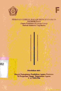 Peranan gereja dalam mengentaskan kemiskinan (suatu penelitian di gereja-gereja daerah istimewa yogyakarta